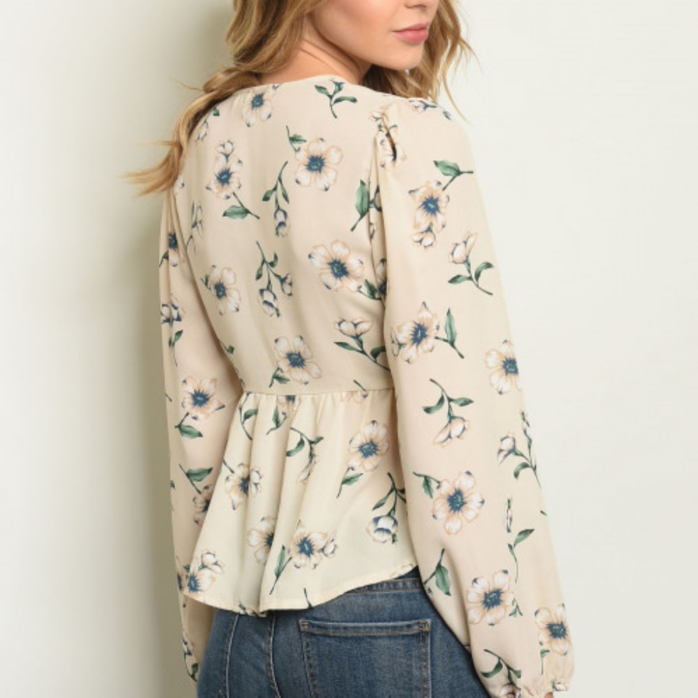 HOST PICK Floral Tie Front Boho Blouse - Picture 2 of 2